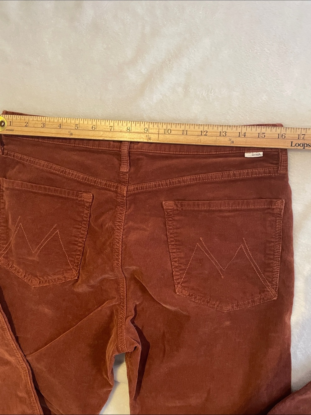 MOTHER THE TOMCAT ANKLE Corduroy Pants size: 32 burnt orange color - Picture 6 of 16